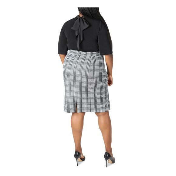 SIGNATURE BY ROBBIE BEE Womens Knit Belted Tie Elbow Sleeve Knee Length Dress - Picture 2 of 3